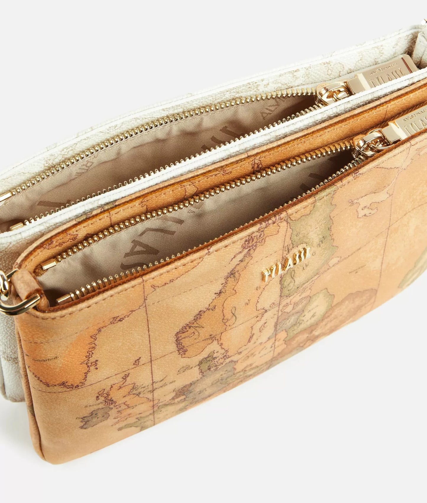 Tracollina doppia in tessuto stampa Geo Classic e Geo White