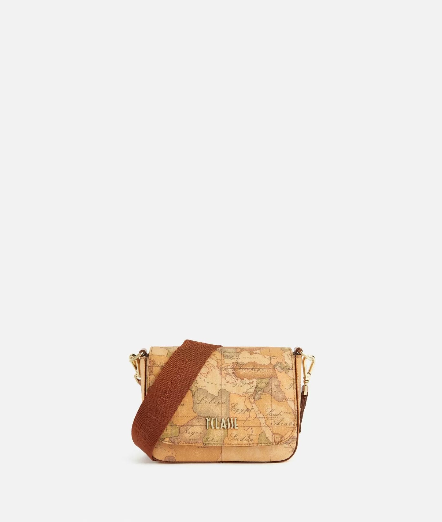 Borsa a tracolla in tessuto stampa Geo Classic Naturale
