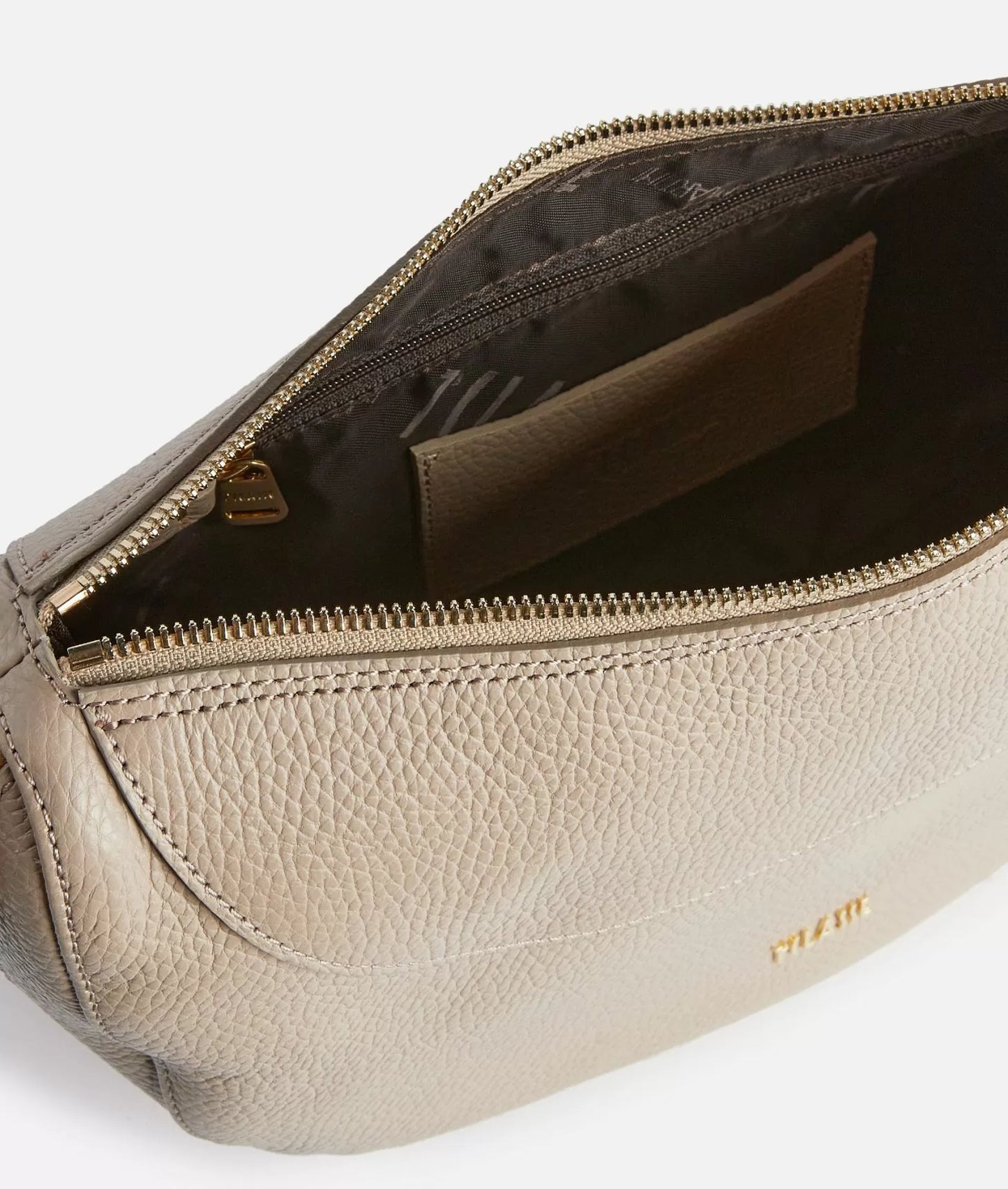 Universe Leather tracolla a mezzaluna piccola Taupe Chiaro
