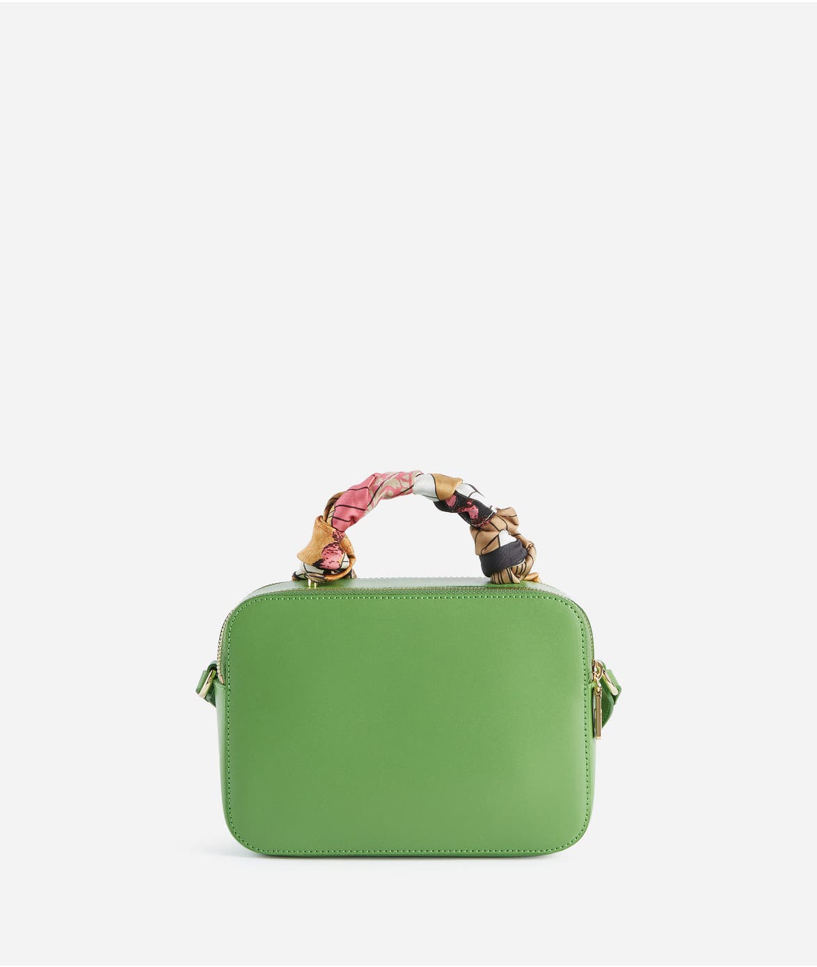 Foulard Vibe tracollina doppia zip in pelle liscia Verde Bali