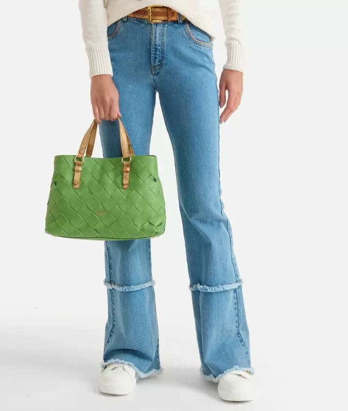 Pura Leather borsa a mano Verde Bali