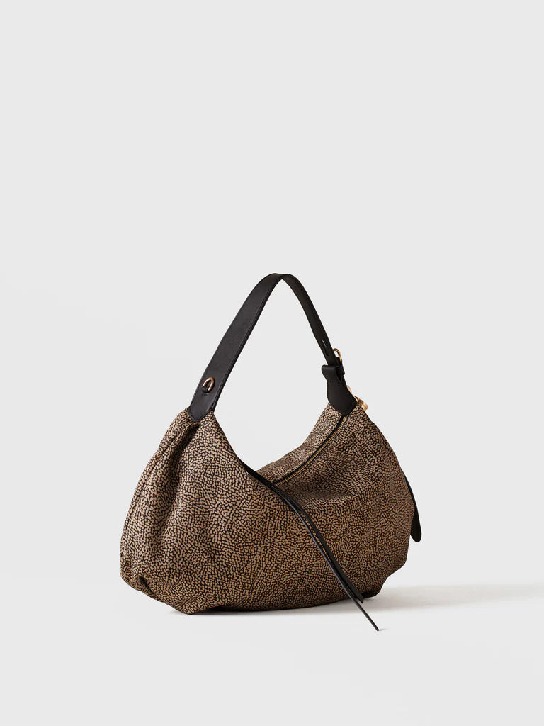 PRIVE BORSA HOBO SMALL Borsa a mano in Tessuto riciclato Op e Pelle