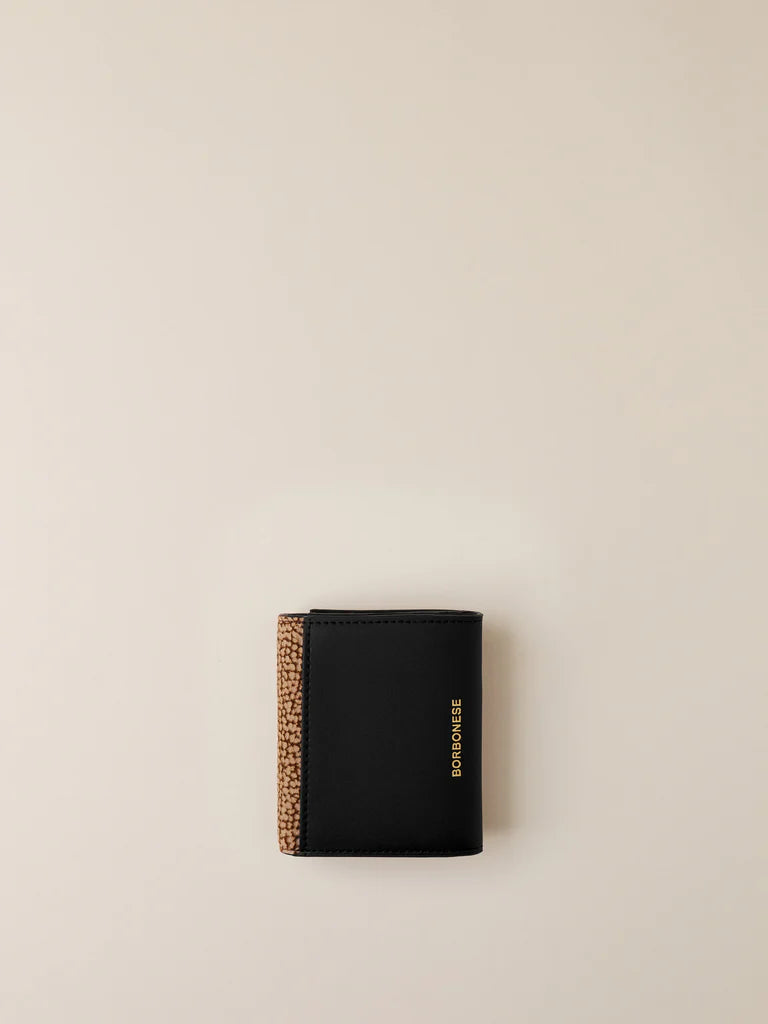 PORTAFOGLIO MINI CAMOSCIO OP\PELLE NERO
