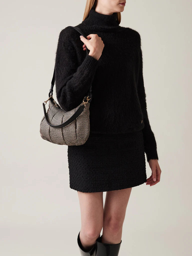 CROISSANT HOBO SMALL OP NATURALE / NERO