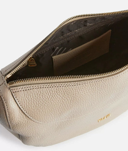 Universe Leather tracolla a mezzaluna piccola Taupe Chiaro