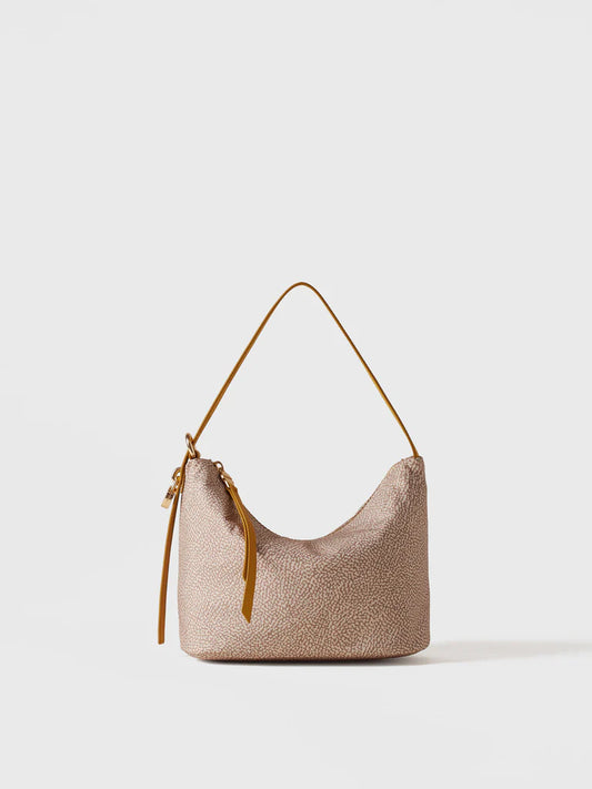PRIVE SECCHIELLO SMALL Borsa a spalla in Tessuto riciclato Op e Pelle