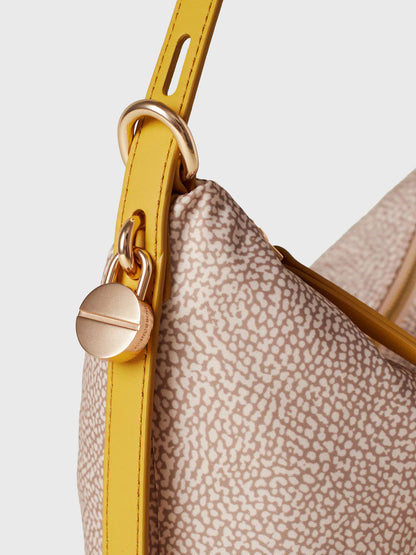 PRIVE SECCHIELLO SMALL Borsa a spalla in Tessuto riciclato Op e Pelle