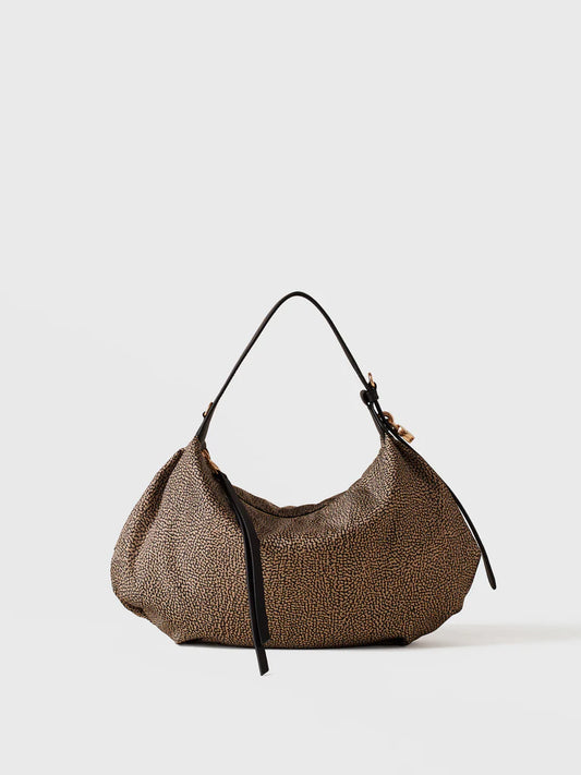 PRIVE BORSA HOBO SMALL Borsa a mano in Tessuto riciclato Op e Pelle