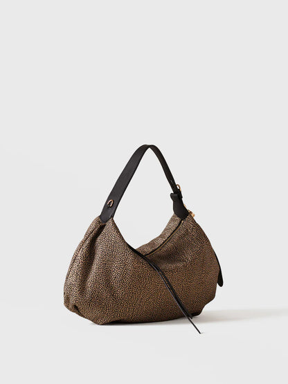 PRIVE BORSA HOBO SMALL Borsa a mano in Tessuto riciclato Op e Pelle