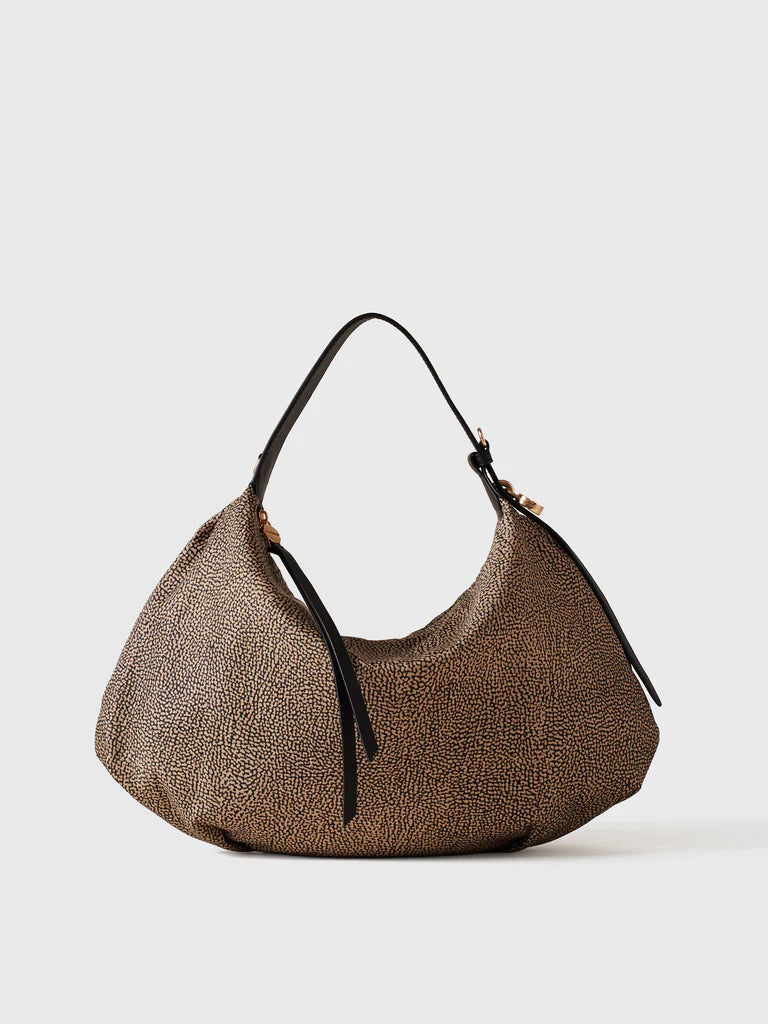 PRIVE BORSA HOBO MEDIUM Borsa a spalla in Tessuto riciclato Op e Pelle