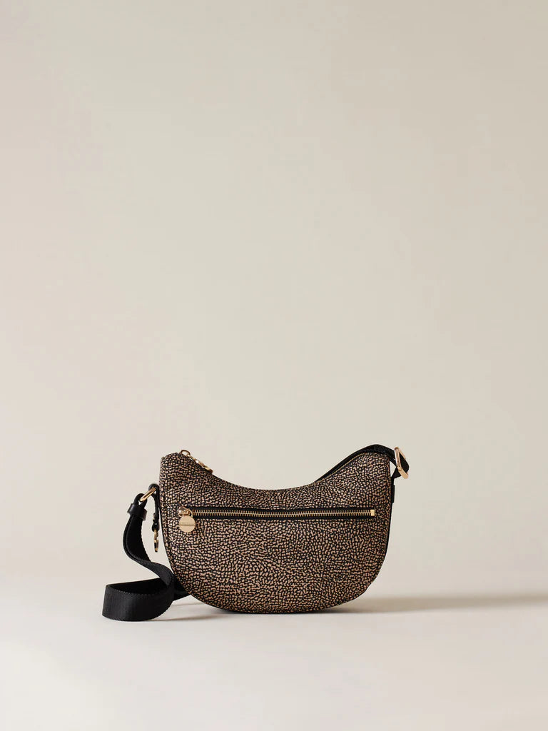 HOBO LUNA MINI OP NATURALE / NERO