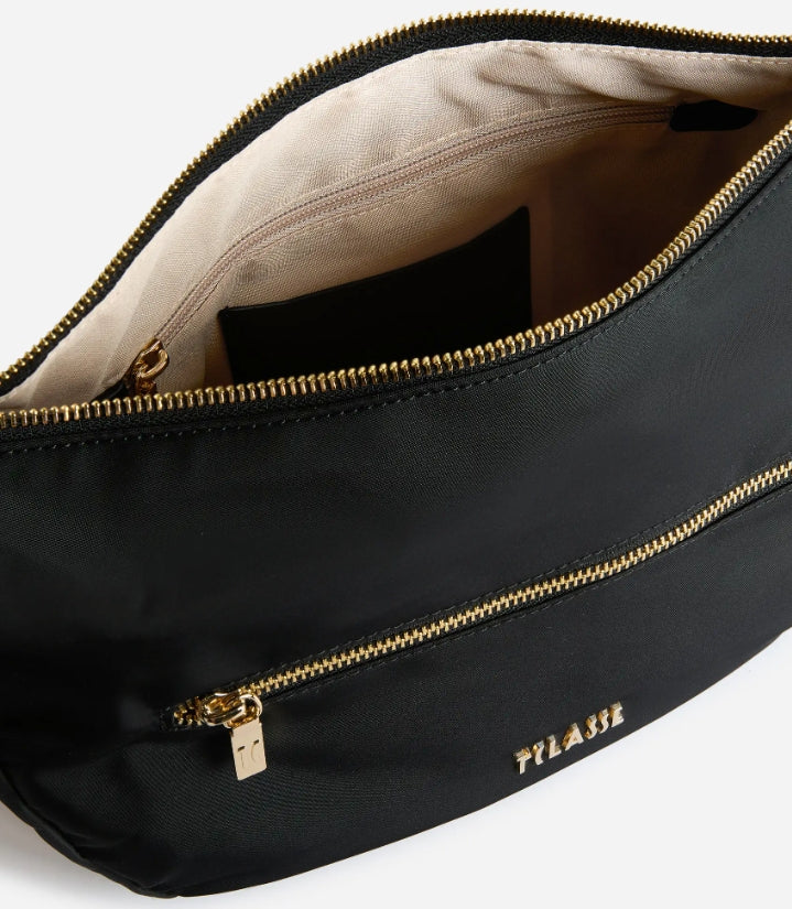 Stormy Nylon tracolla a mezzaluna grande Nera