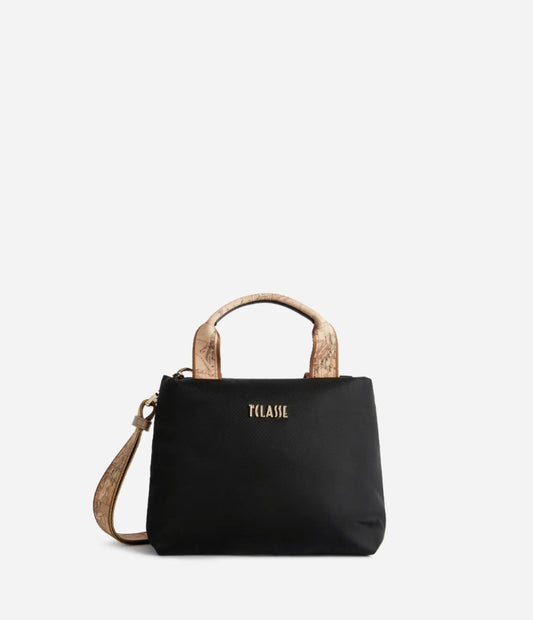 Puffy Nylon borsa a mano piccola Nera