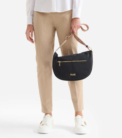 Stormy Nylon tracolla a mezzaluna grande Nera